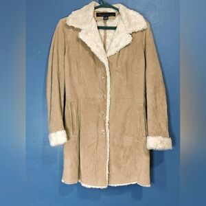 Suede winter coat - 3/4 length size medium. Vintage /Y2K